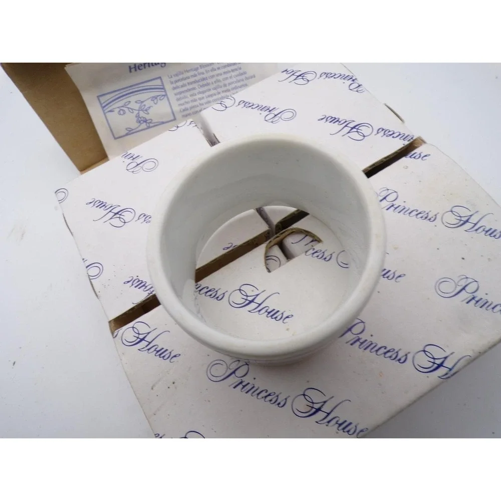 Princess House Heritage Blossom Napkin Rings Porcelain Set in‎ Box